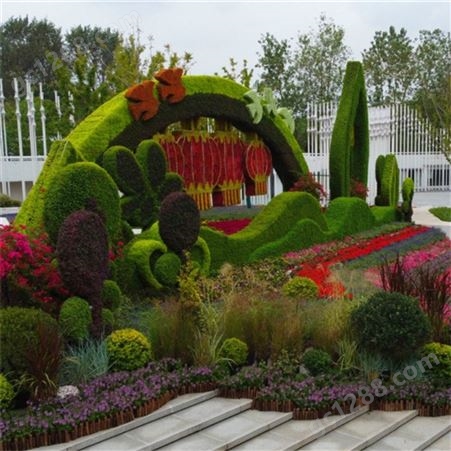 户外仿真植物雕塑 立体花坛 造型景区园林 节日大型绿植城市绿雕