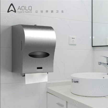 欧美不锈钢卫生间纸巾盒 挂壁式手动切纸机 创意厕所免打孔抽巾盒